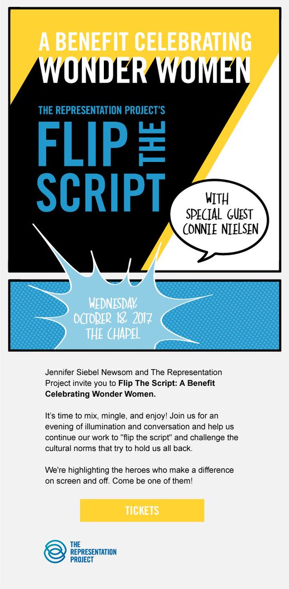 ChrisCarnesList's tweet photo. Join #JenniferSiebelNewsom & The #TheRepresentationProject Fundraiser -Wed Oct 18- Special Guest Connie Nielsen
https://t.co/u7GA0pPElM https://t.co/kBqkr0yAVD