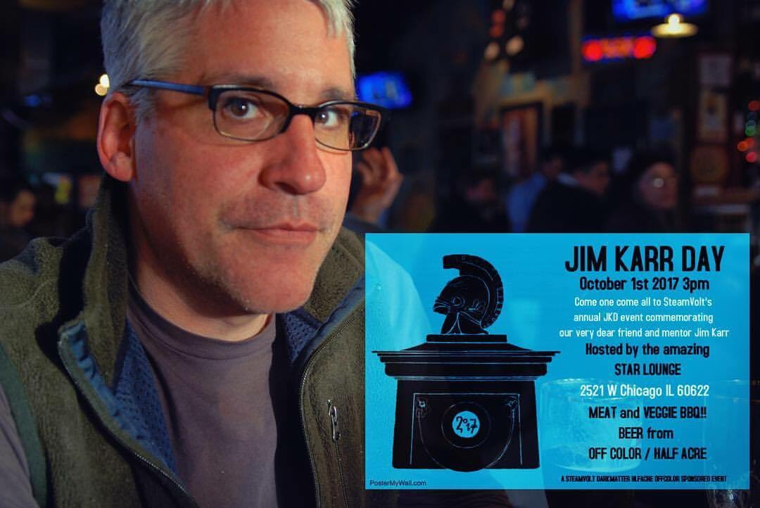 Today, join @steamvolt as they toast to a friend &amp; mentor to many of us, Jim Karr, at Star Lounge. Stick around for some bbq &amp; beer.