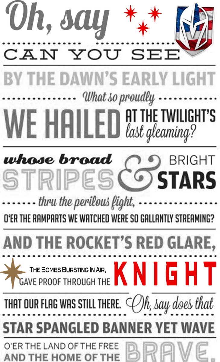 SinBinVegas's tweet photo. If you are going to the game, during the anthem, tonight, yell KNIGHT at the appropriate time. (We are aware Dallas does it. We don't care.) https://t.co/Jmge9lPK6b