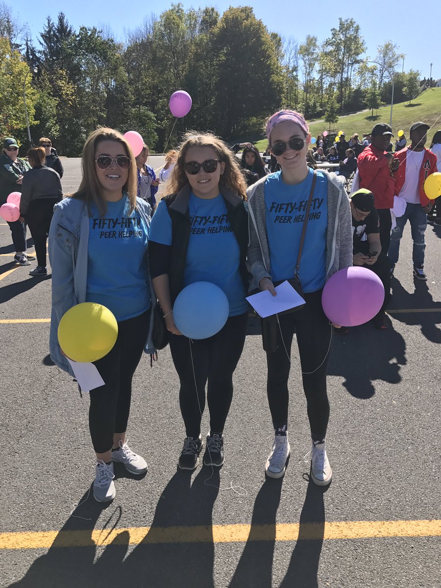hartwick5050's tweet photo. Some members of 50/50 attending the Suicide Prevention and Awareness walk today at SUNY Delhi! https://t.co/exfmRcZosF