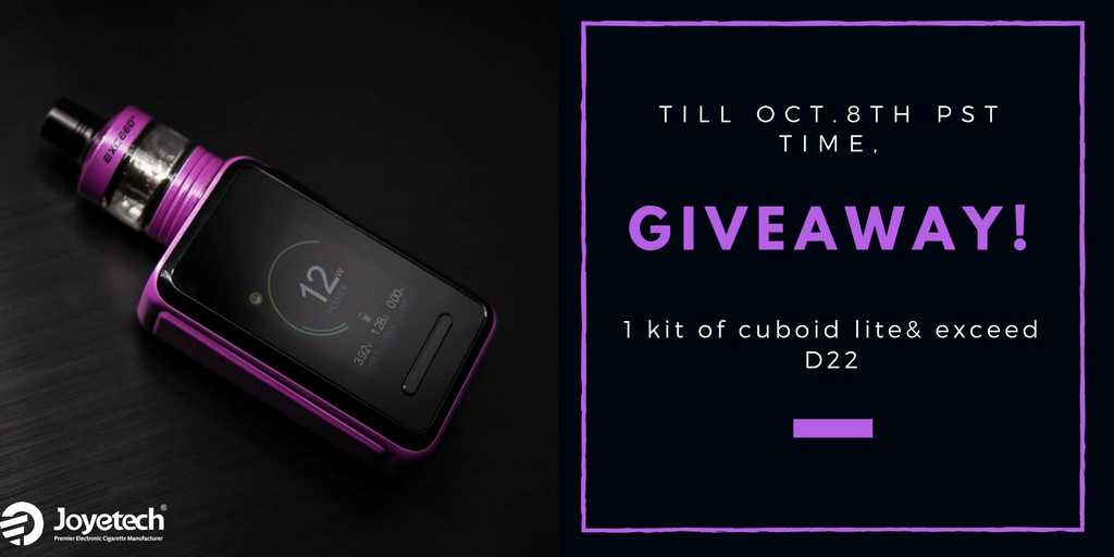 #Giveaway Time!
Anyone wanna get 1 kit of Free #Cuboid Lite?  Follow/Like #Joyetech
Comment #Joyetech+tag 5 friends
joyetech.com