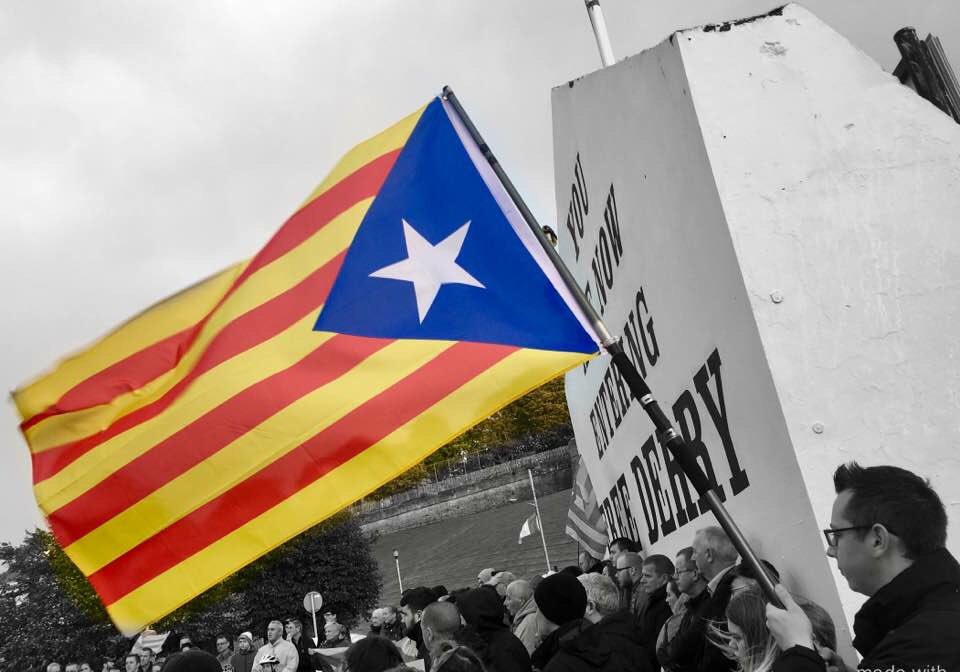conorhdfm's tweet photo. Sí Catalonia Derry supports you #CatalanRederendum #catalanref https://t.co/lYgoRK2k6J