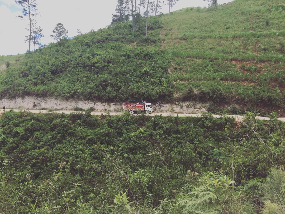 Crazy roads in #haiti carved from the mountains. Hard to get to our #specialtycoffee farms but worth it so you can drink #haitiancoffee