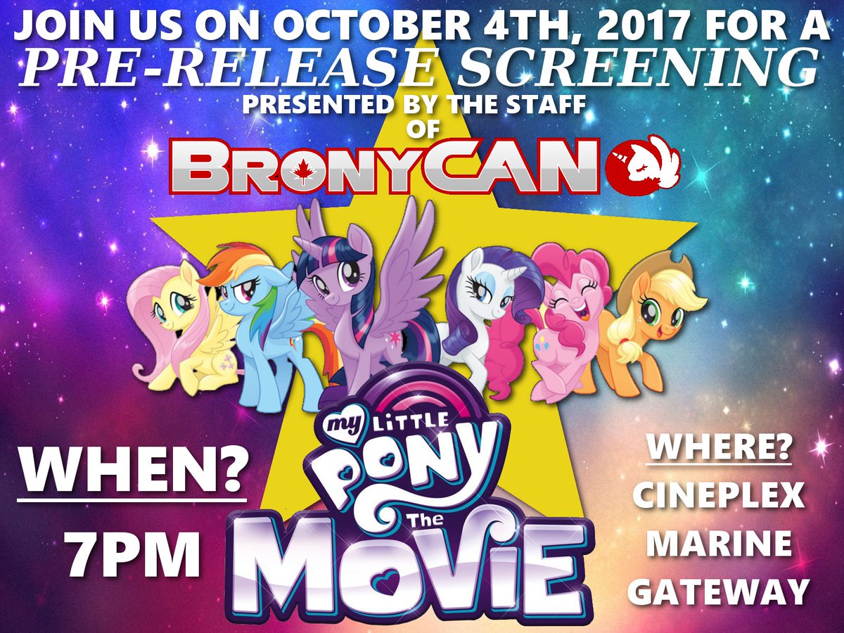 ICYMI, we have a VIP early preview showing of the MLP Movie. See it two days early! More than half tickets now sold. ow.ly/shJf30fxgAQ
