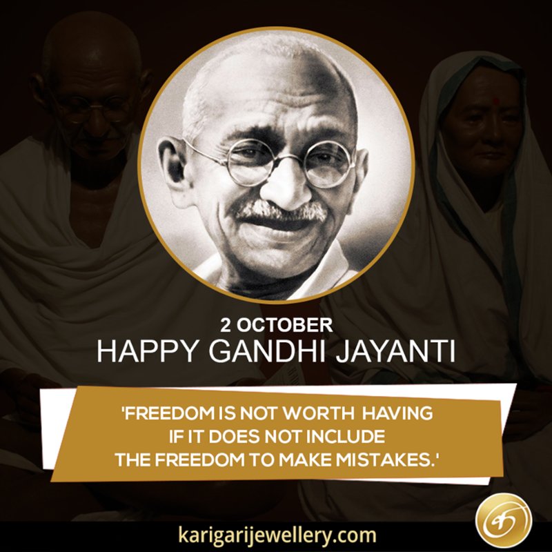 karigarijewel's tweet photo. Strength does not come from Phisical capacity ,It comes from an indomitable will . #HappyGandhiJayanti #Freedom #National #IndianProud https://t.co/rD15HhbaWQ