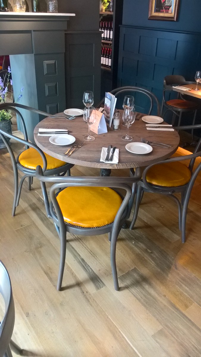 @LeBistrotPierre #Leicester New bentwood upholstered chairs for the beautifully refurbished Leicester restaurant #zinctables#bistrochairs