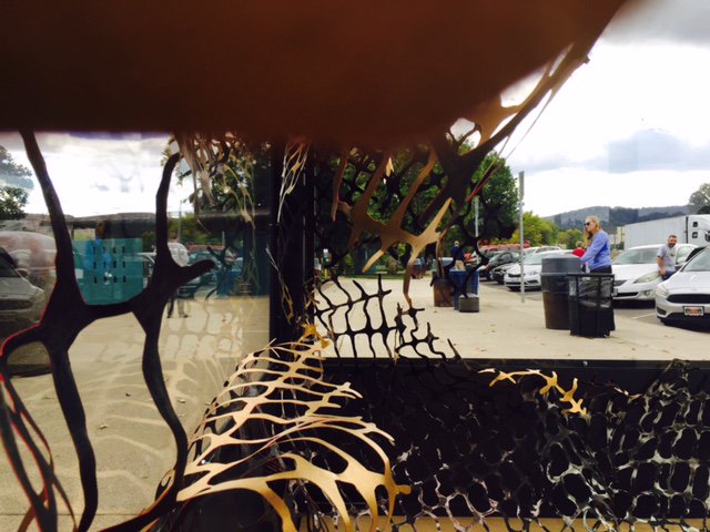 grayspaceproj's tweet photo. #artist Rene Couture installed her Gray Space work yesterday at Rest Area on #Oregon I5. 
Great day! Chk website for better pics! https://t.co/7MVgZYT9E1
