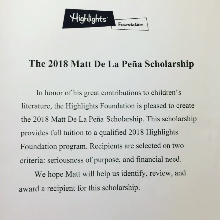 mattdelapena's tweet photo. This is so exciting for me! I love @HighlightsFound. Can't wait to help a fellow writer get some work done! https://t.co/JP6M3BsWUu