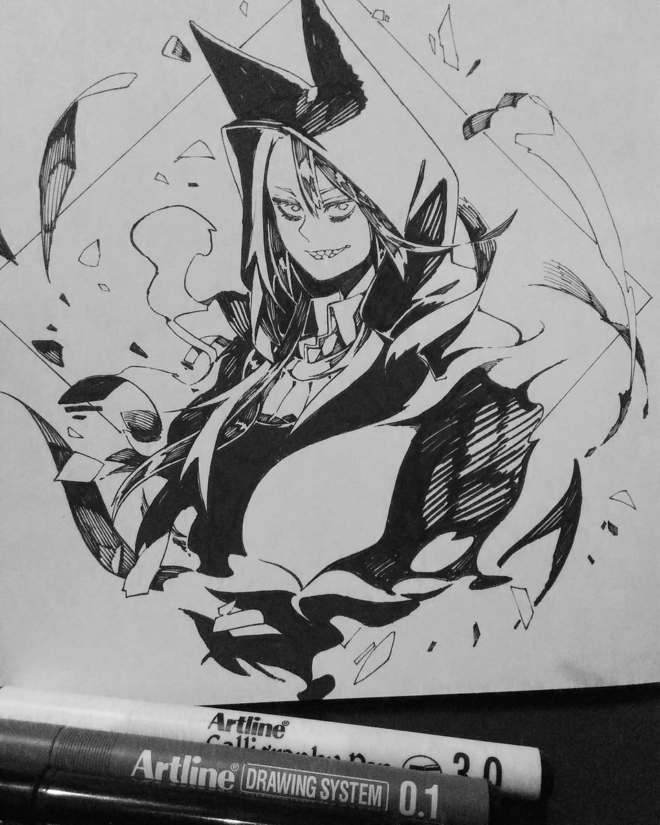 ・The 13th Witch・
Continuing where I left off. I will complete my 31 witches.

#inktober2017 
#inktober 
