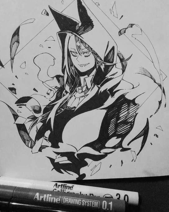 ・The 13th Witch・
Continuing where I left off. I will complete my 31 witches.

#inktober2017 
#inktober 