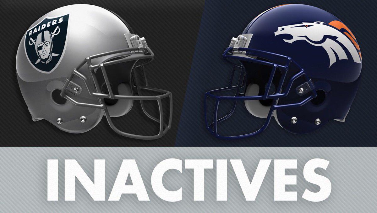Raiders's tweet photo. The following players are inactive for #OAKvsDEN: https://t.co/sqMgkEWFgd https://t.co/nTdFJ9vaD4