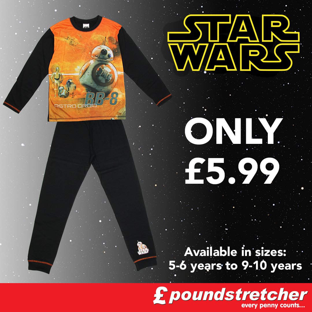 Poundstretcher1's tweet photo. Do you have a Star Wars mad little one? Then check out these fab #StarWarspyjamas now just £5.99! #kidspyjamas https://t.co/rIpdr24m4Y https://t.co/YSLkIzzIAS