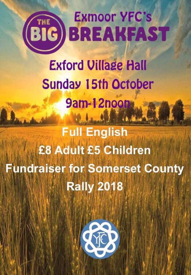 WestGroupYFC's tweet photo. Save the date for Exmoor YFC big Breakfast #YFC #breakfast https://t.co/4jX7oE63s2