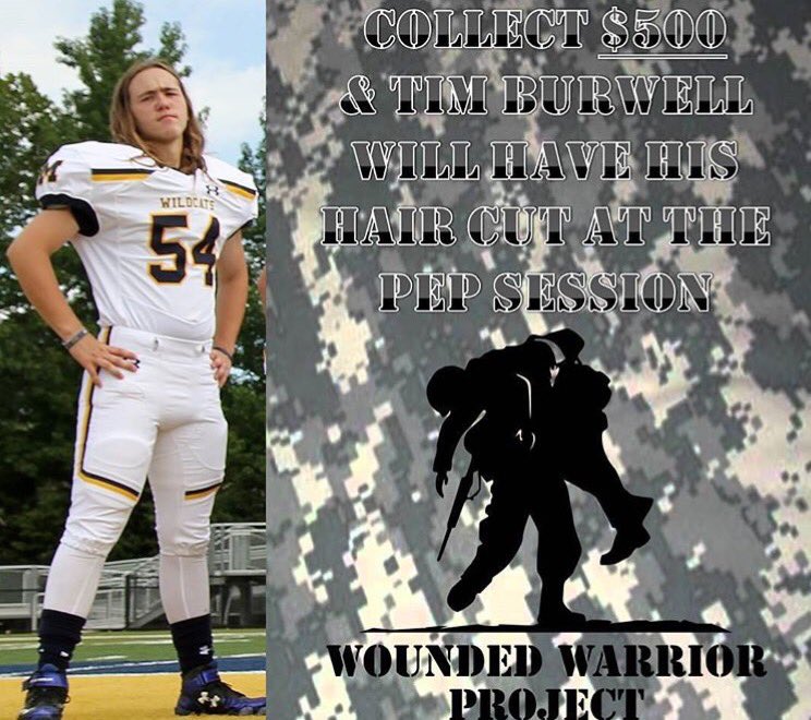 Make sure to bring at least a dollar this week to support Wounded Warrior Project and help Tim Burwell get his hair cut! 🇺🇸💇🏼
