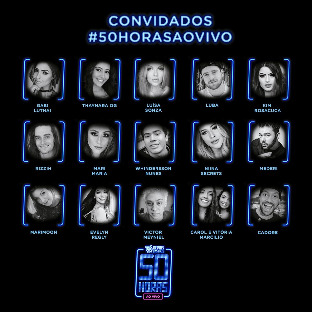 diaestudio's tweet photo. Acabou o mistério! Confira quem são os convidados do #50HorasAoVivo! https://t.co/3xsqUOn4ou