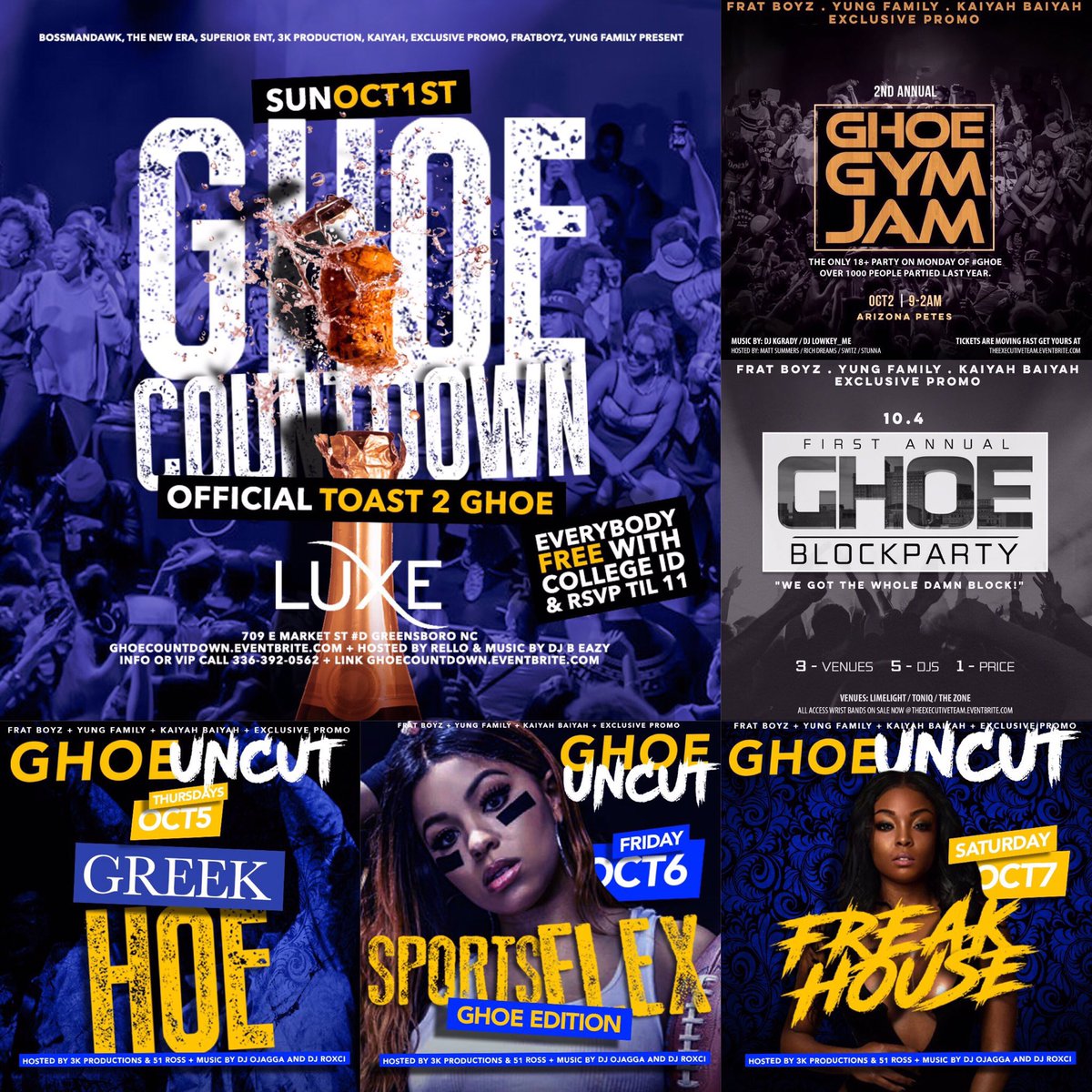 21GodsSon's tweet photo. Tonight we at luxe for #GhoeCountdown need all of #ncat #uncg #wssu EVERYONE to pull come t up with the family and more #GhoeUncut https://t.co/3iZJM48tVP