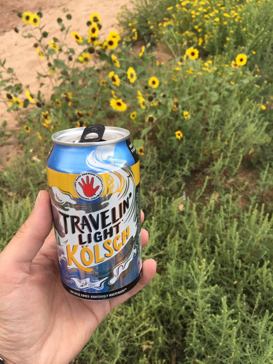 LeftHandBrewing's tweet photo. Cheers to sunflowers and sippin' #LeftHandCans #TravelinLight #Kolsch #IndependentBeer #CraftBeer https://t.co/5B9cVBS4L6