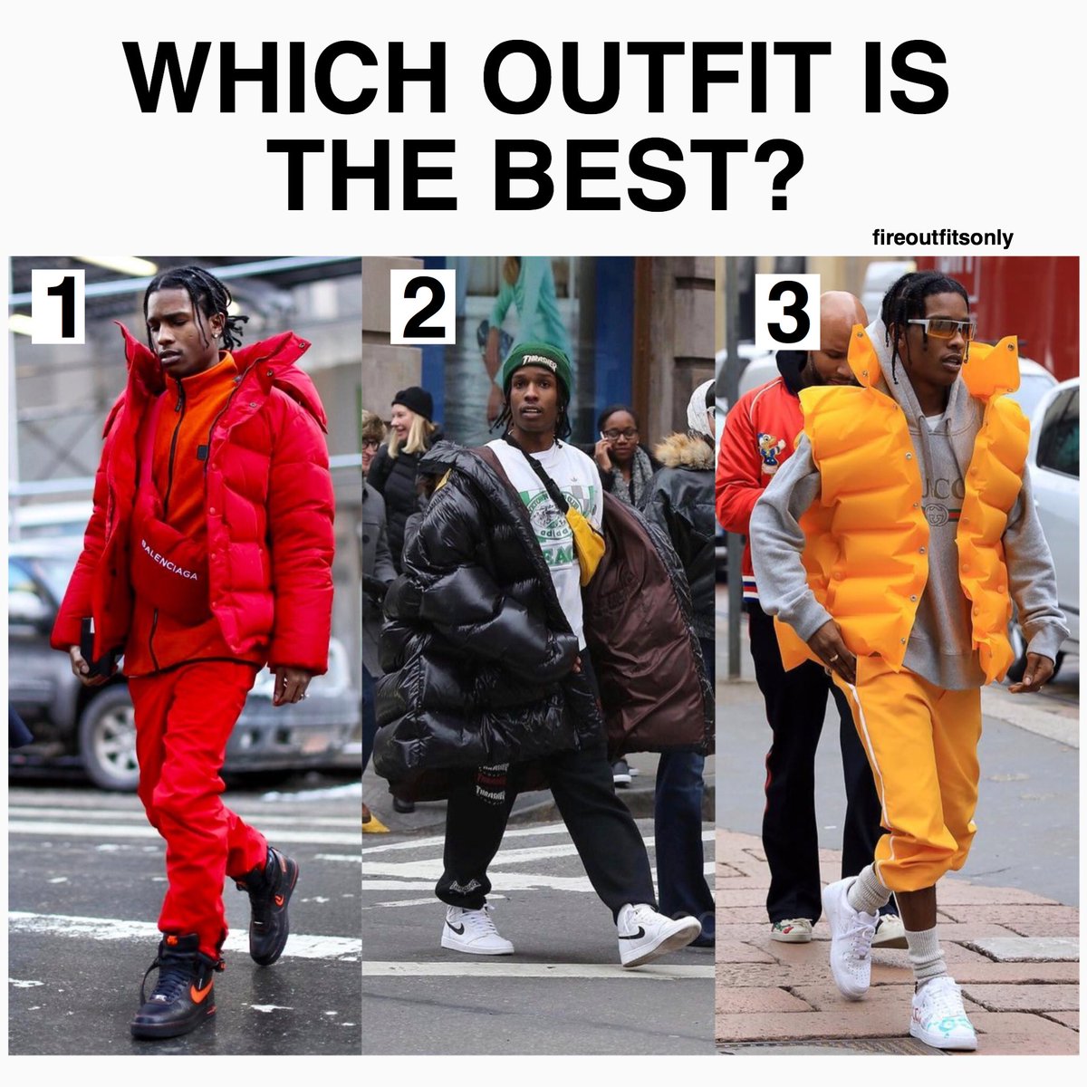 Which outfit is the best?

1, 2 or 3?