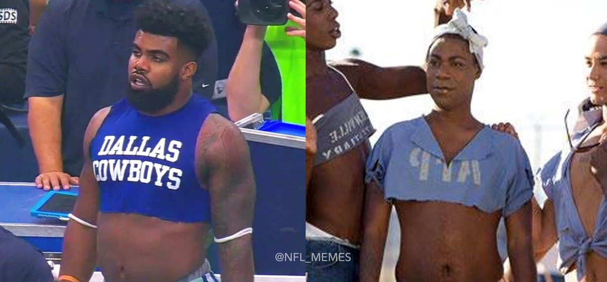 Shoutout to <a href="/EzekielElliott/">Ezekiel Elliott</a> — trying to look like @RealTracyMorgan in the Longest Yard.