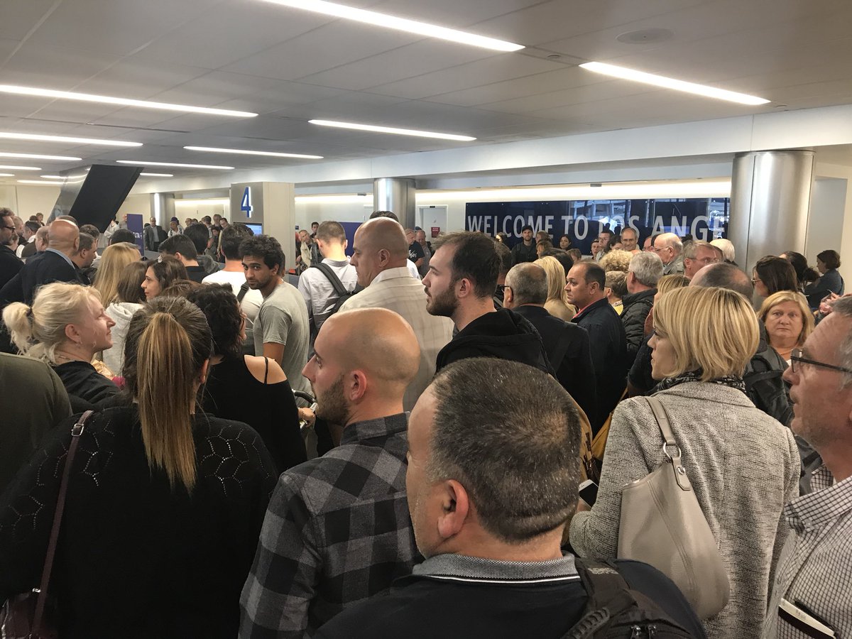 RickonKCAL's tweet image. Relief at LAX from #AF66 passengers. 300 of them completed their flight from Paris finally. 35 hours after emergency landing. #NBCLA