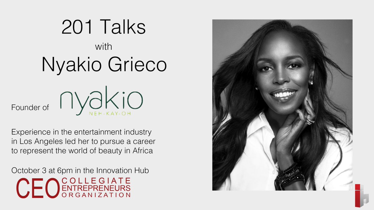 OUInnovationHub's tweet photo. Mark your calendar for October 3 (Tuesday!) at 6pm and join us at the I-Hub to hear Nyakio in person for our second #201Talks this fall. https://t.co/SmSU9FopnX
