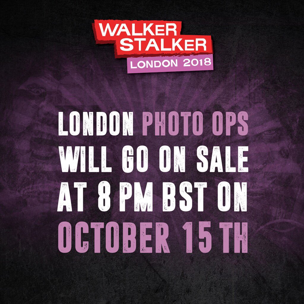 WalkrStalkrCon's tweet photo. LONDON! Photo Ops go on sale October 15th at 8PM BST! 

They'll be sold at: https://t.co/cK6Gq3q2E4

The page isn't live yet so don't panic! https://t.co/C0sBXTrErZ