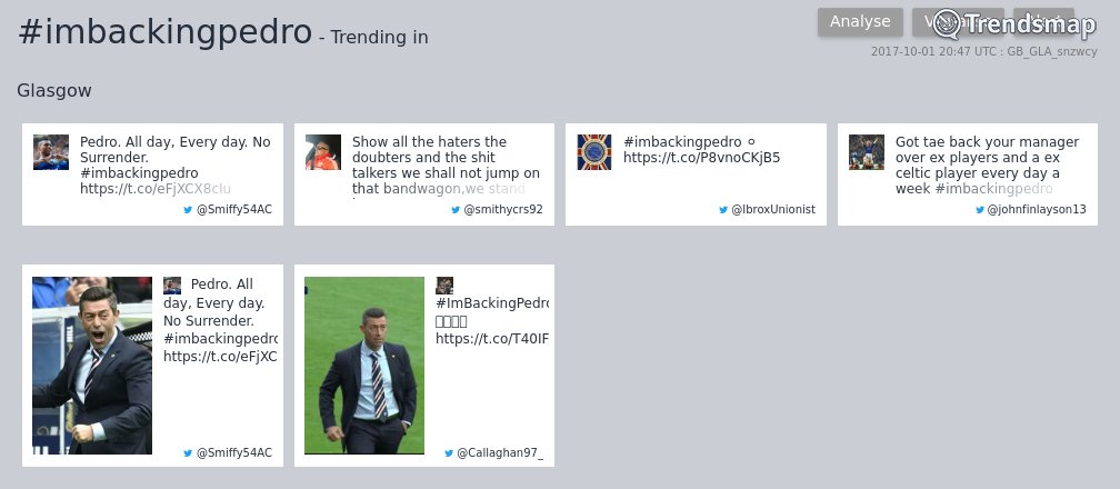 TrendsGlasgow's tweet photo. #imbackingpedro is now trending in #Glasgow

https://t.co/bwdIKBa5KD https://t.co/KsvQoHMYoJ