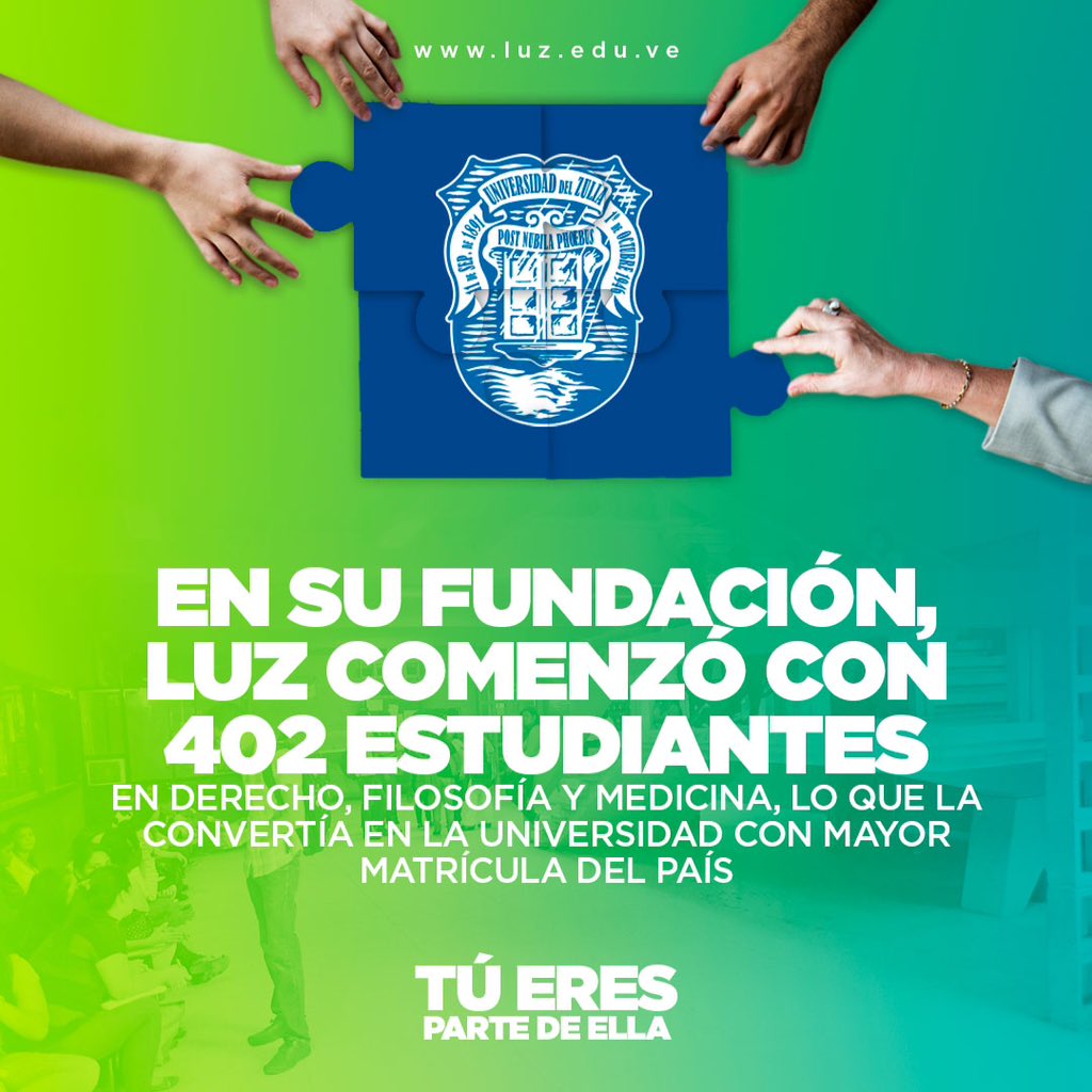 LUZadn's tweet photo. En su fundación LUZ comenzó con 402 estudiantes, lo que la convertía en la universidad con mayor matrícula del país. #LUZ71 https://t.co/gRCVVZDkQp