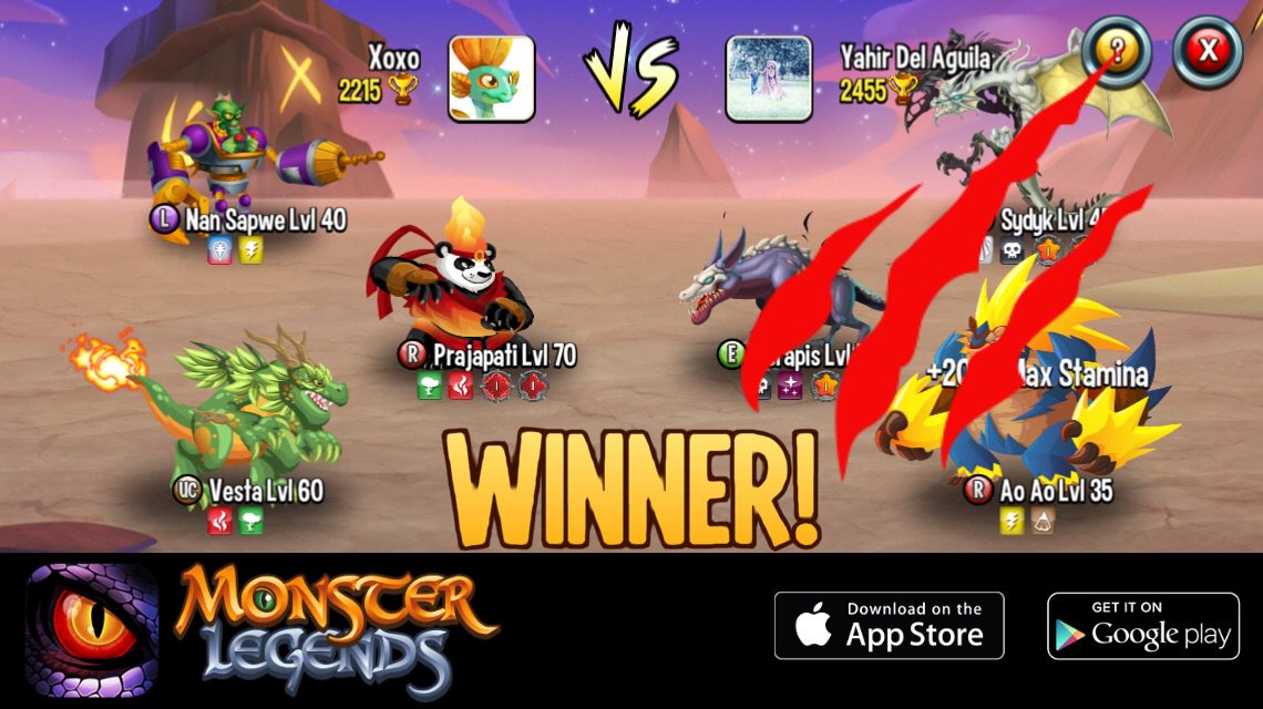 JessicaSwanxo's tweet photo. I rule at the Monster Legends Arena! If you dare to challenge me, start collecting monsters! https://t.co/A53b637umn https://t.co/OJaMeYr2Gy