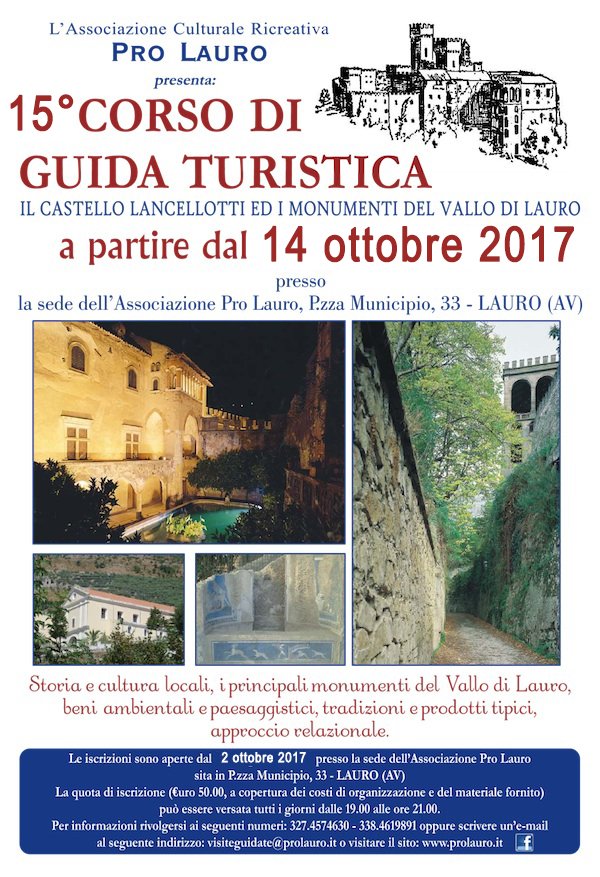 Sono aperte le iscrizioni al 15° corso guida ai monumenti del Vallo di Lauro.