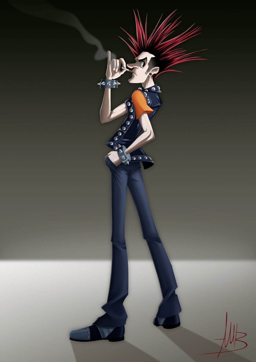 AniMaticB's tweet photo. Mi propuesta para el #CharacterDesignChallenge de este mes ¡Al límite! Jejeje El tema esta vez era: "Punks". Espero que os guste. #UnEntinte https://t.co/Ae7klW2M9L