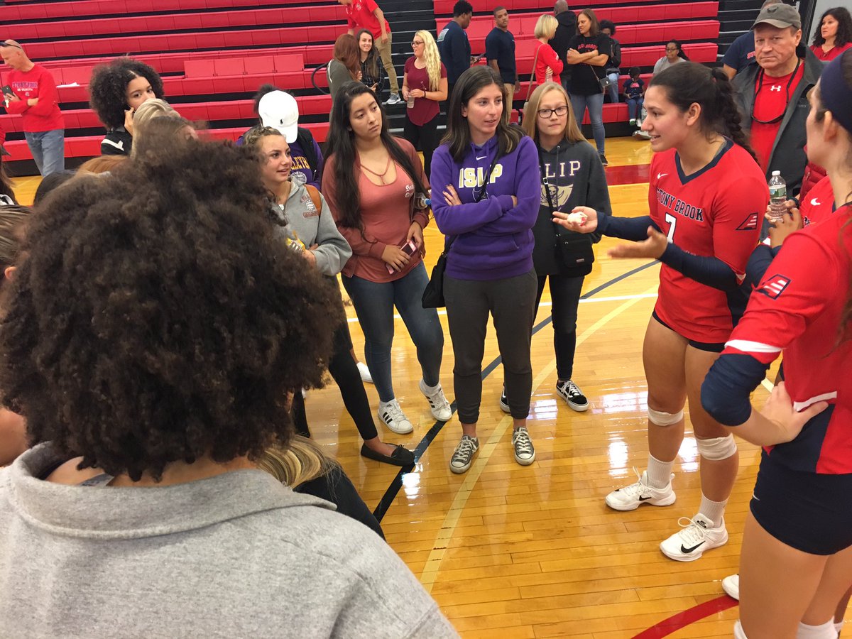 IslipVolleyball's tweet photo. At today's @StonyBrookVB game! Thanks for an awesome experience! #IVBFAM #IslipPride #teambonding #Inspiration πβ€οΈππππ https://t.co/af7oSQPeAG