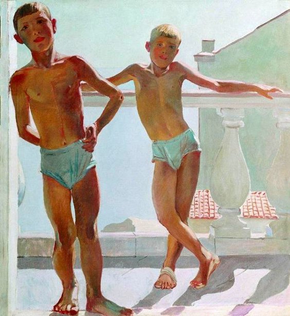 Iconomicone's tweet photo. Alexander Deineka, Young Pioneers 1935 https://t.co/KelqQZk4aP