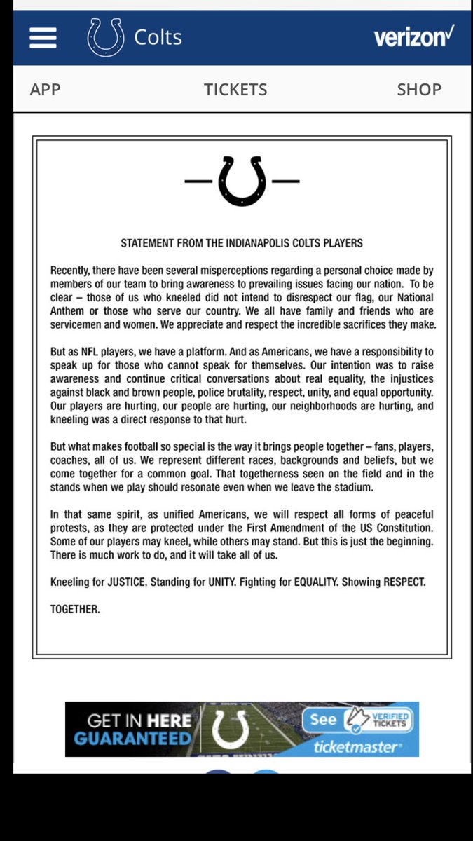 AdamSchefter's tweet image. Colts’ statement: