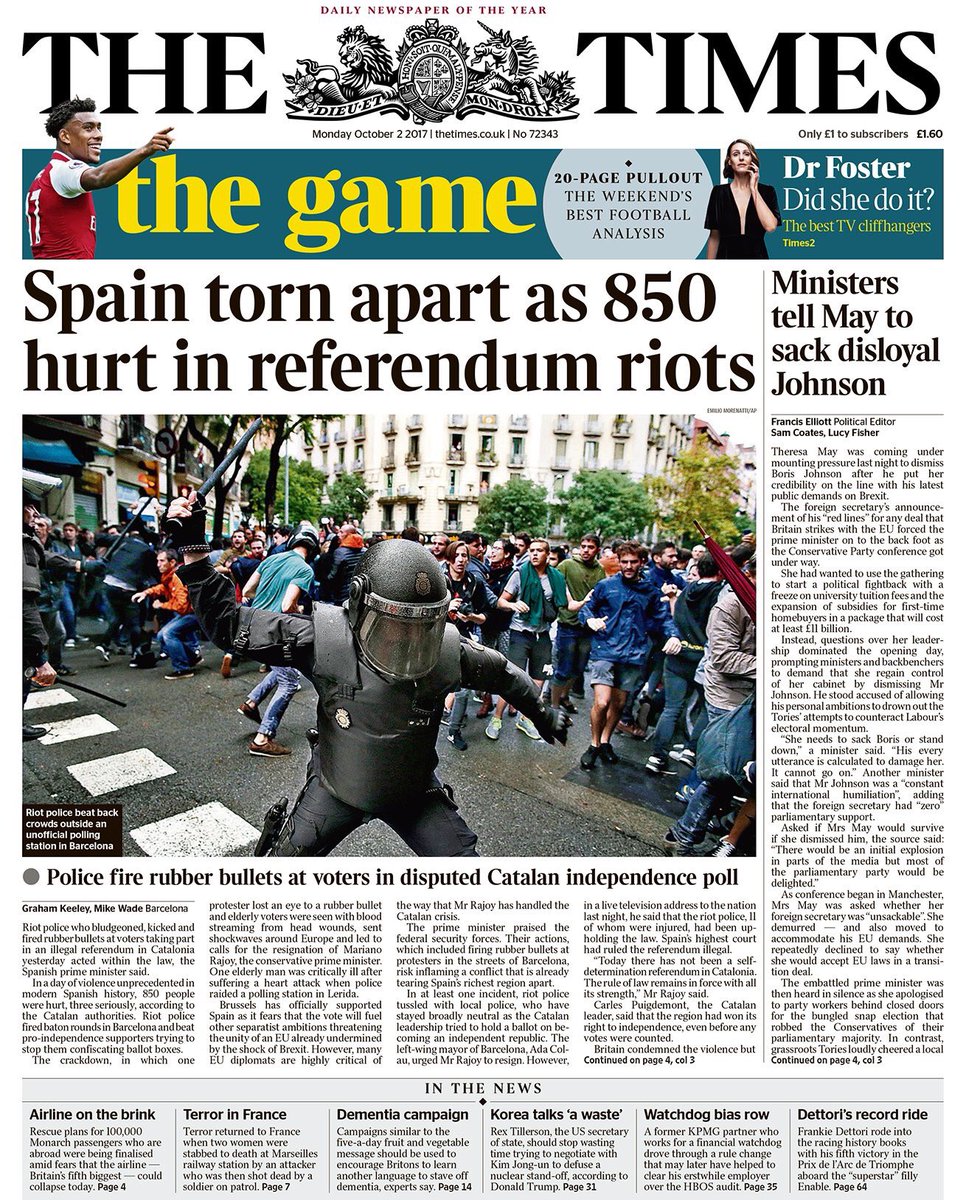 sergimulero's tweet photo. “... un dia de violència sense precedents a la història de l’Espanya moderna” (The Times) #CatalanReferendum https://t.co/Wjq5D7TtJA