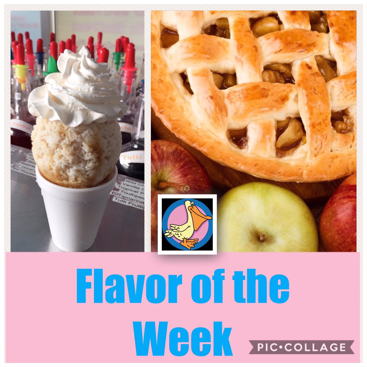 pelicansnn's tweet photo. Flavor of the week
APPLE PIE! 
$1 off any size. This week only
Try it with whipped cream or ice cream
Toppings &amp; ice cream extra*
#applepie https://t.co/xFboxKXglS