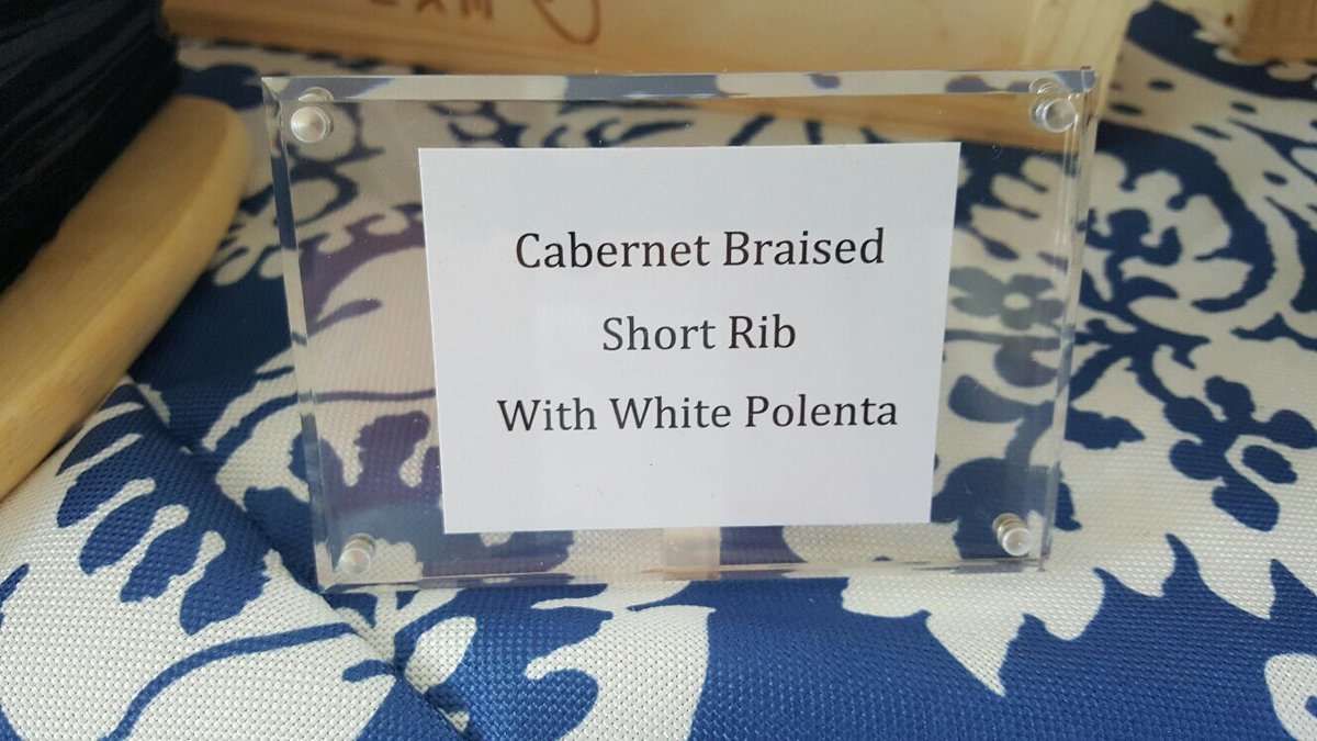 MelissasProduce's tweet photo. Chef Joshua of @SelanneSteak serving butternut squash soup w/ maple bacon marshmallows & Cabernet braised short rib w/ white polenta. #nbwff https://t.co/5mAGZvx6Fl