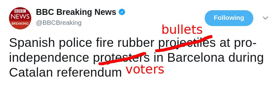 BBC, you won't succeed in covering up the facts!
#CatalanReferendum