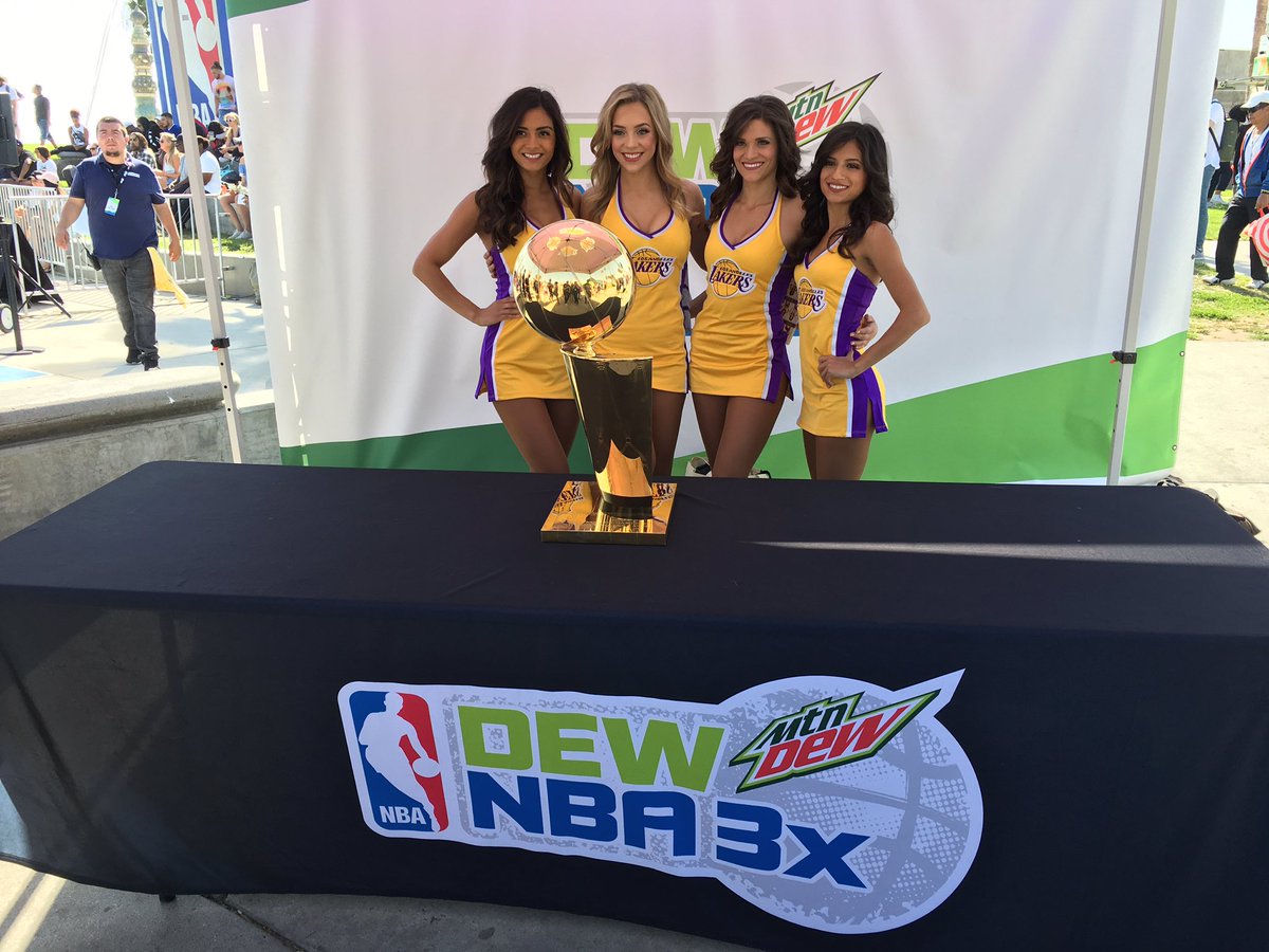 DewNBA3X's tweet photo. The @LakerGirls are here!! #DewNBA3X https://t.co/qmYa3Burry