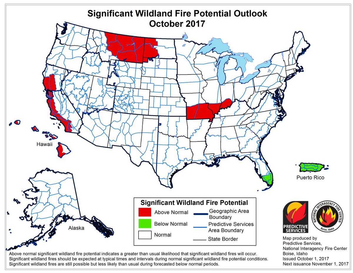 DOIWildlandFire's tweet image. #ICYMI The National Significant Wildland Fire Potential Outlook was updated #FireFacts #PredictiveServices predictiveservices.nifc.gov/outlooks/month…
