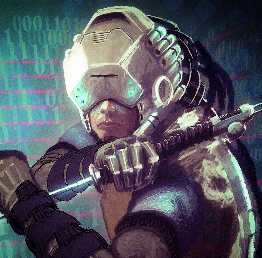 LayoutInk's tweet photo. Painting #wip . More to follow from #Starcrooks for a while. #indiecomics #indiegame #makingcomics #gamedev #painting #comics #cyberpunk https://t.co/mTOSc0iBtq
