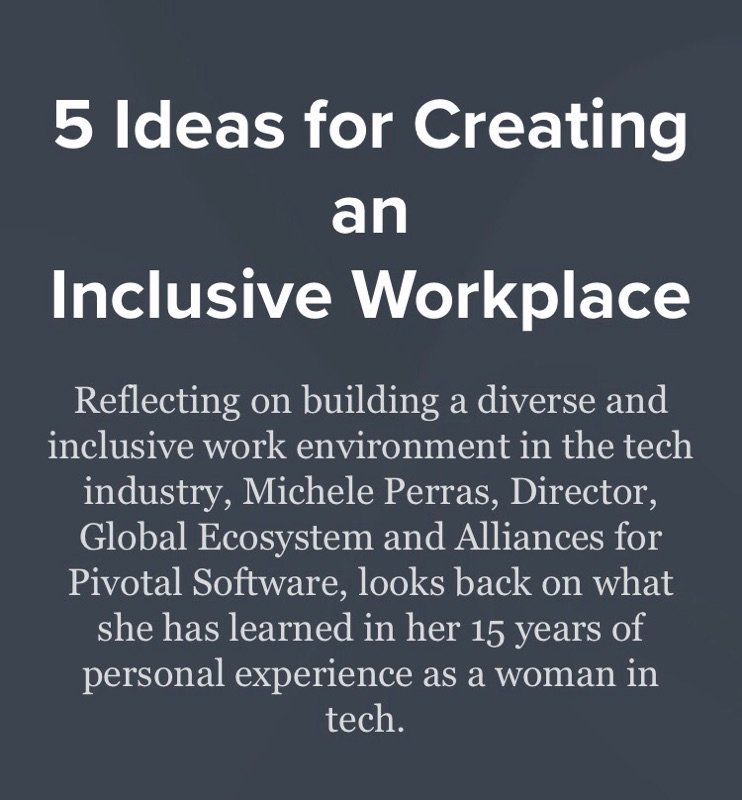leanstartup's tweet photo. Read up on how to create a diverse and inclusive work environment from #leanstartupweek speaker @micheleperras: https://t.co/YTeAEJjRab https://t.co/MZlRgpFCNC