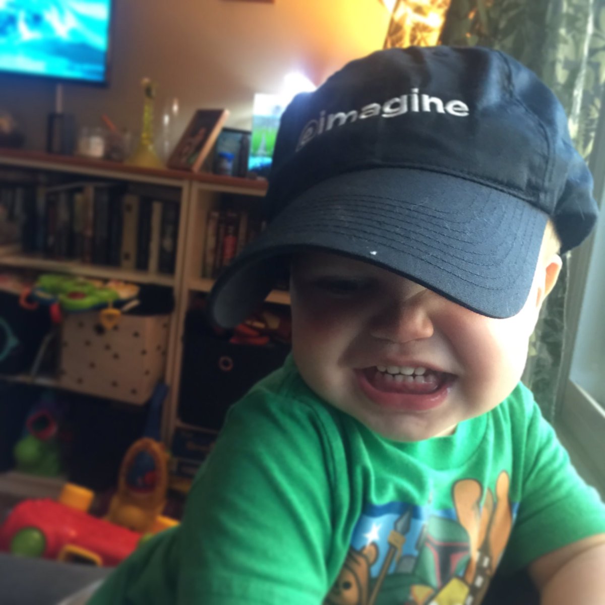 BritneyEarwood's tweet photo. When your toddler loves your company swag @eimagine https://t.co/OPJSZuWKbz