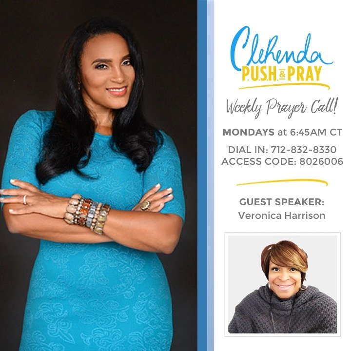 Set your alarm and join me and Veronica Harrison tomorrow morning for our Monday prayer call! #prayer🙏