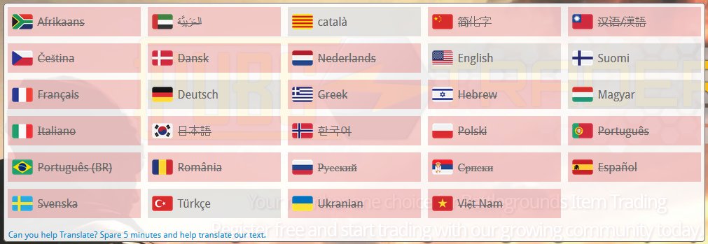 PUBGTraders's tweet photo. Our community is awesome ❤️ added translations for 3 more languages.  Can you help with any others ? https://t.co/Gouo7kZg8G … #translation #locale #i18 https://t.co/9eqPtULijB