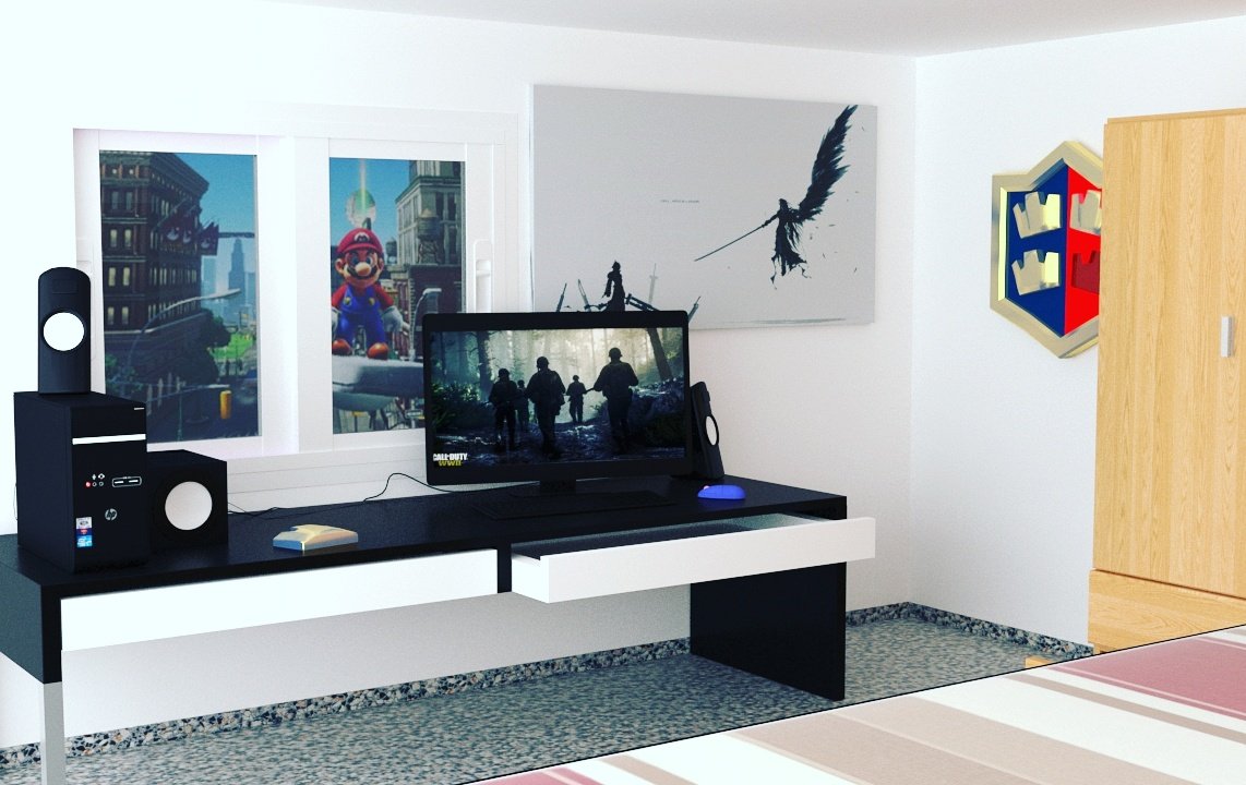 J_Daniel_86's tweet photo. Diseñando habitación gaming en 3D Max. Design Gaming Room on 3D Max. #design #3ddesign #games #gaming #videojuegos #3dmodel https://t.co/LolnNpHUtF