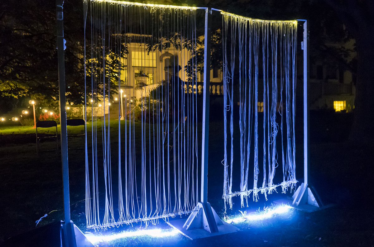 gleanernews's tweet photo. "The myriad line" by Karen Quigley brightens the night @spadinamuseum for #nbTO2017 (12/15) https://t.co/m5VUgf0aTr