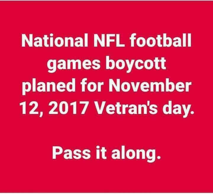 Veterans Day‼️ NFL Blackout‼️ 🇺🇸🇺🇸November 12🇺🇸🇺🇸 #NFL #NFLBoycott #VeteransDay @AnheuserBusch @NFL #VeteransForTrump