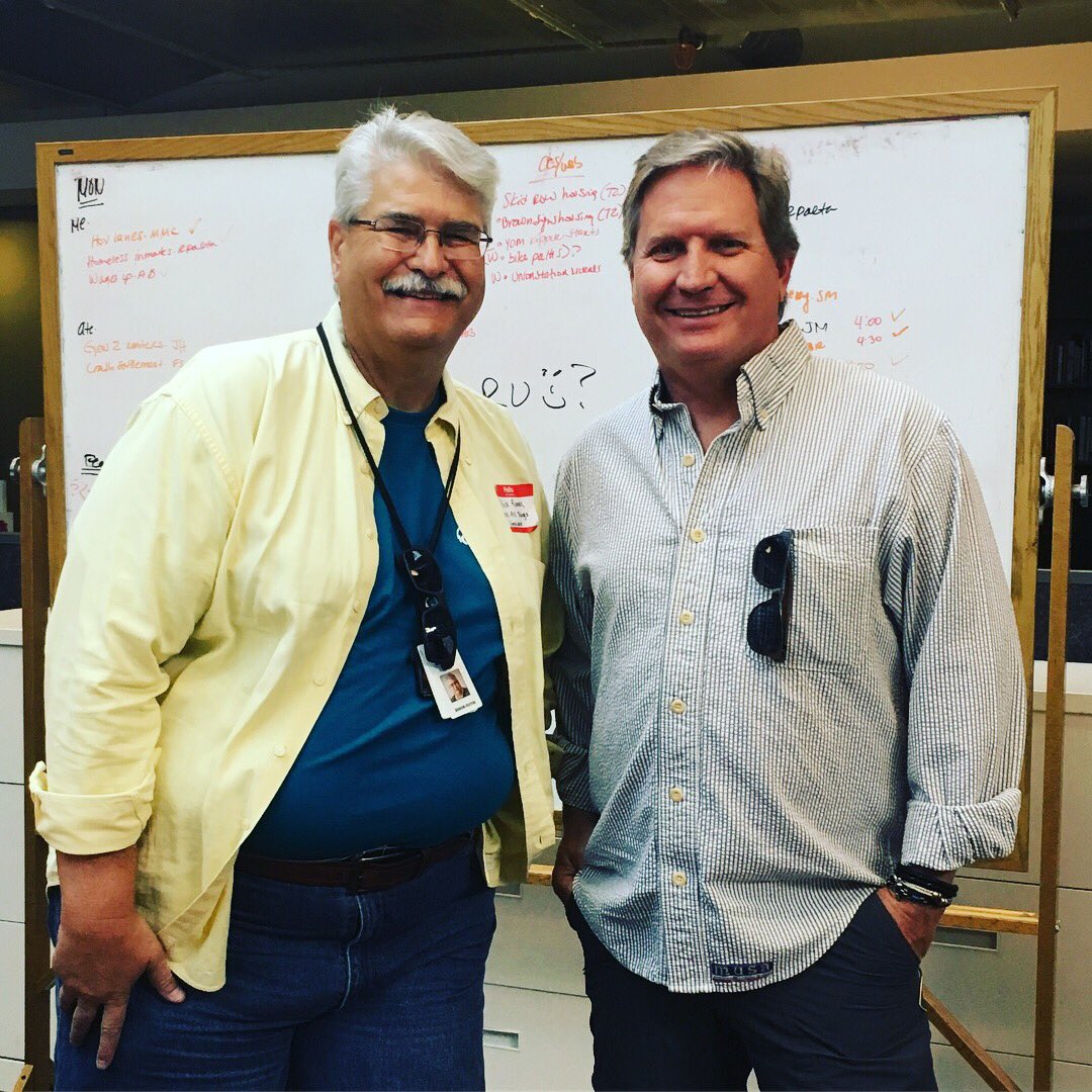 ChrisKostman's tweet photo. So totally awesome to attend the #KPCCOpenHouse today and meet some of my #KPCC #PublicRadio heroes like @LarryMantle and @RomanOnTheRadio https://t.co/EO9XciTg9e