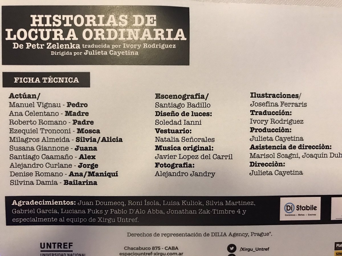 Vaya a ver #HistoriasDeLocuraOrdinaria <a href="/LocuraHistorias/">Historias de locura</a> 
Domingo 18 hs <a href="/Xirgu_Untref/">Xirgu Untref</a> 
Mucho talento en escena !